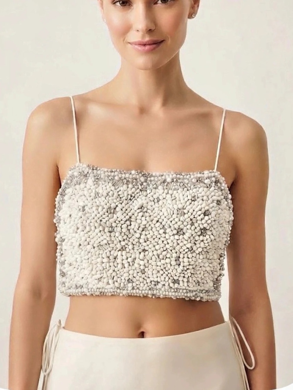 Alice + Olívia Beaded Clutch Beaded Clutch in Cream NWT